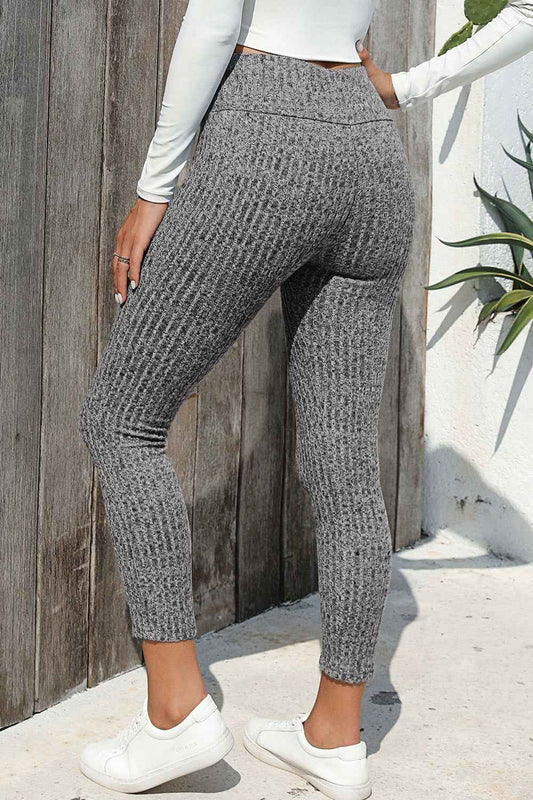 Ribbed High Waist Leggings - Fashion Finder Hub