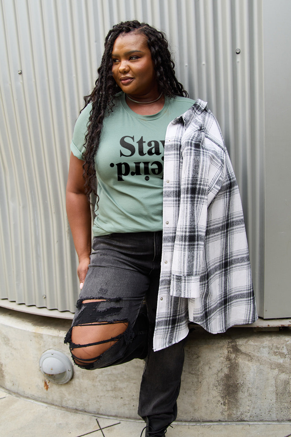 Simply Love Full Size STAY WEIRD Short Sleeve T-Shirt - Fashion Finder Hub