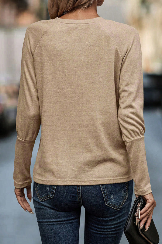 Round Neck Long Sleeve T-Shirt - Fashion Finder Hub