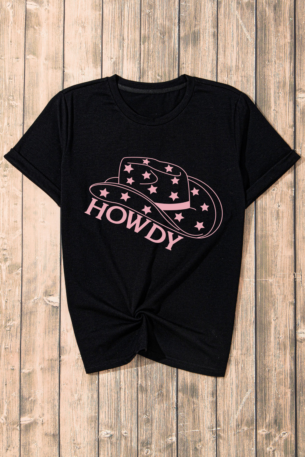 HOWDY Round Neck Short Sleeve T-Shirt - Fashion Finder Hub