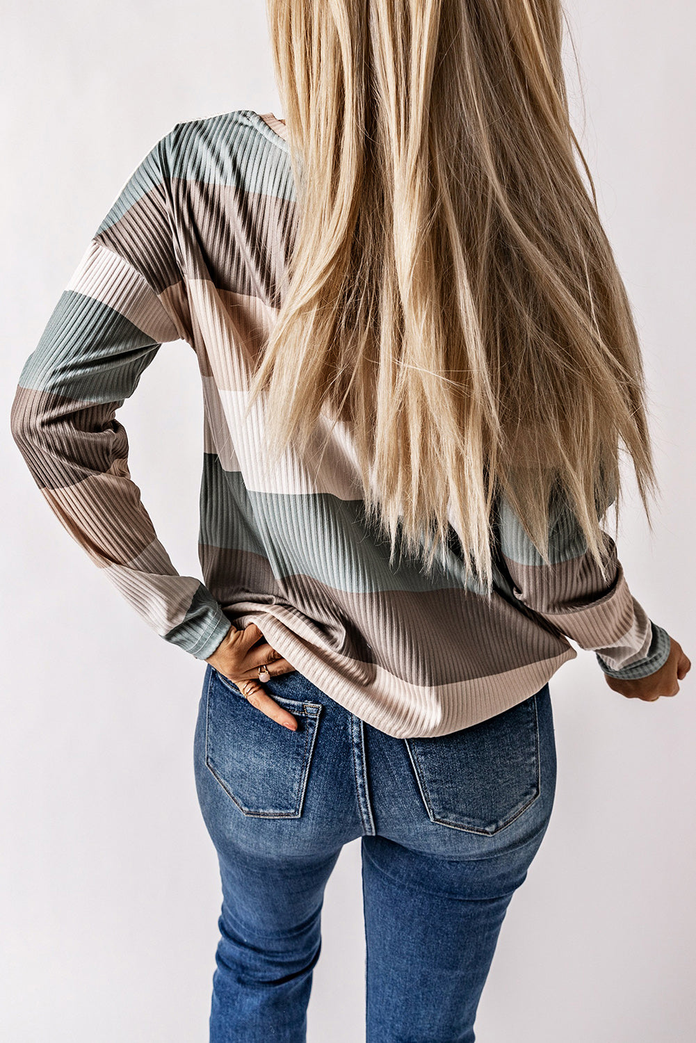 Wide Stripe Top with Pocket - Fashion Finder Hub