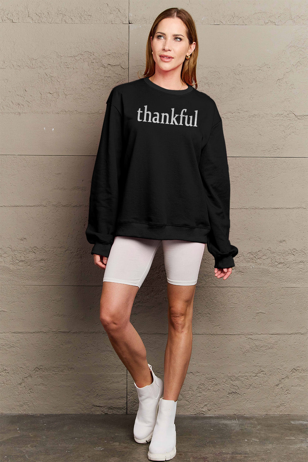 Simply Love Full Size THANKFUL Graphic Sweatshirt - Fashion Finder Hub