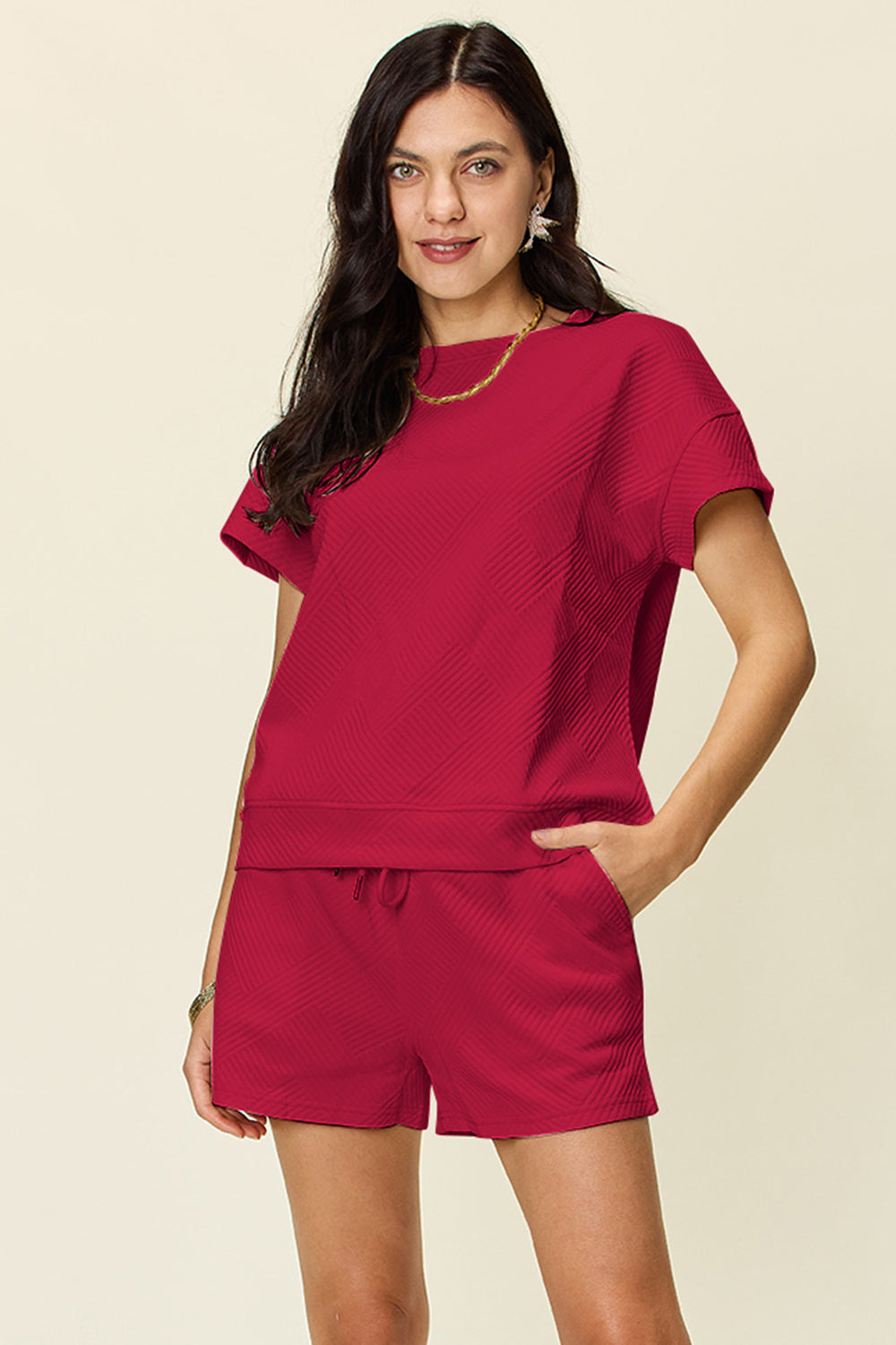 Drawstring Shorts Set