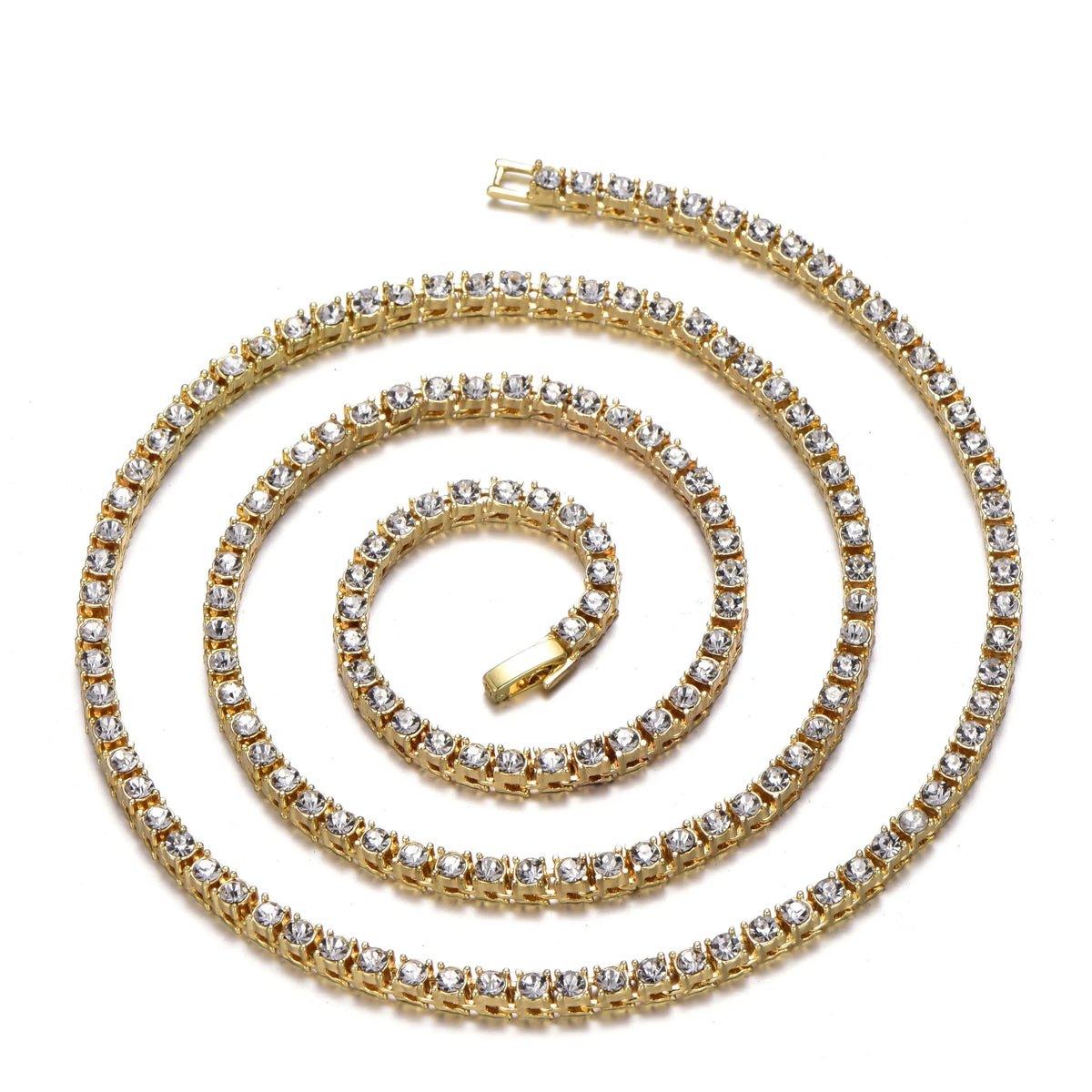New Classical 4MM Tennis Chain Iced Out Necklace 8/18/20/24/inch Choker Gift