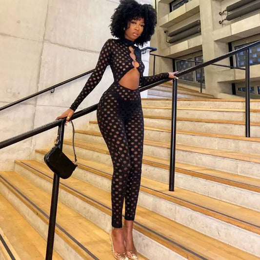 Mesh Cutout Jumpsuit