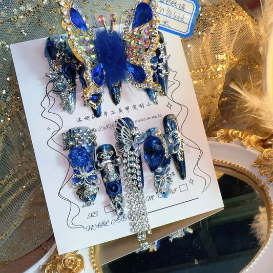 Fairy Diamond Butterfly Deep Royal Blue Glitter Easy To Apply