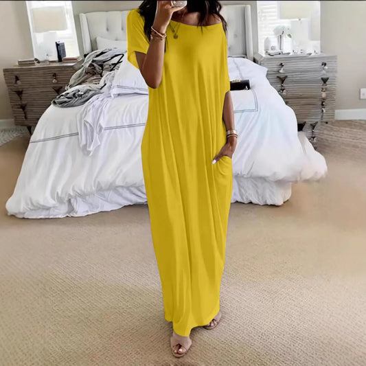 Beach Outfits Pockets Casual Vintage Maxi Dresses