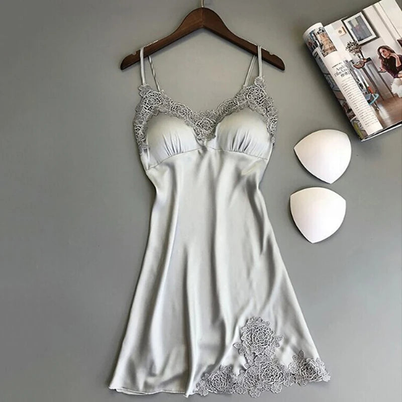 Silk Ladies Silk Thin Satin Night Dresses