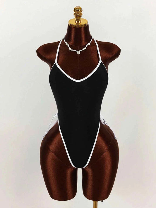 Black & White Contrast Sleeveless Bodysuit( for him)