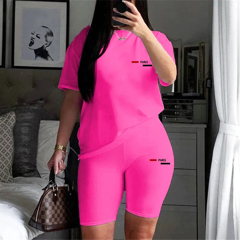Daily O-Neck Short Sleeve + Shorts Matching Sets
