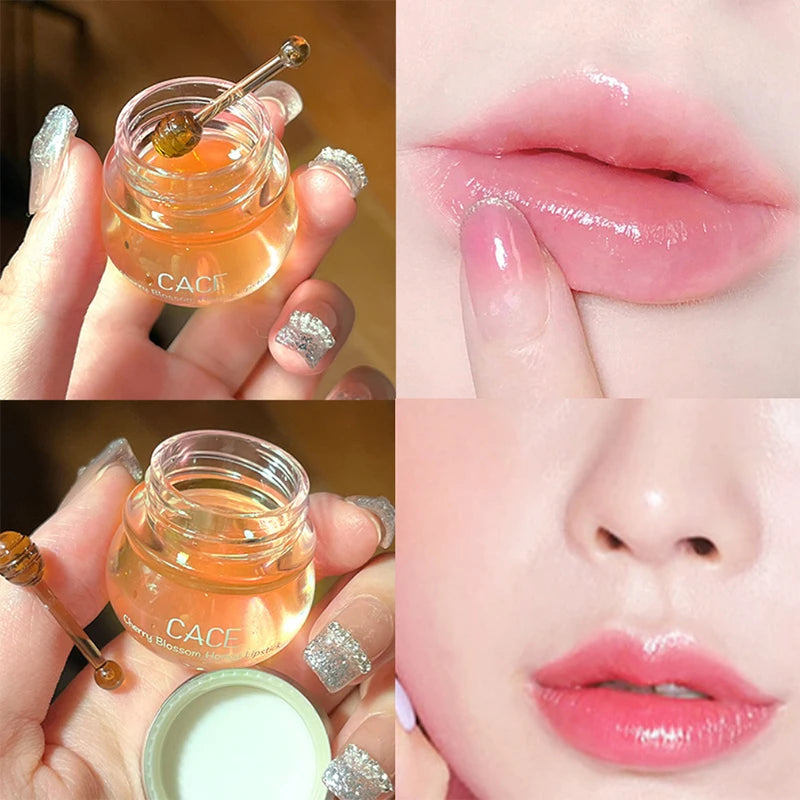 Cherry Blossom Honey Lip Balm — Deeply Hydrating and Plumping, Water-Rich Glossy Finish