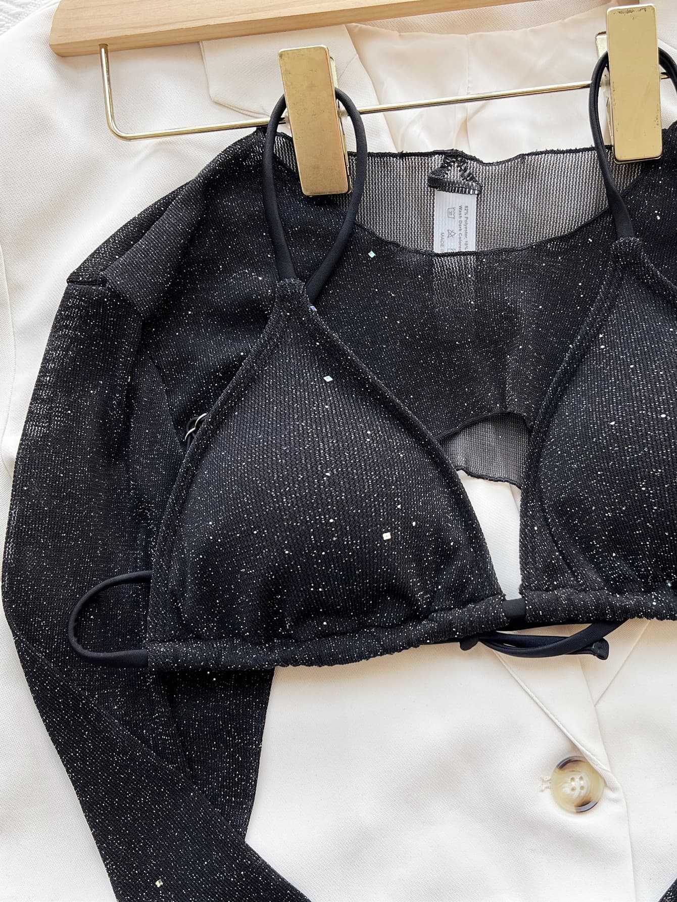 Glitter Three-Piece Swim Set - Fashion Finder Hub