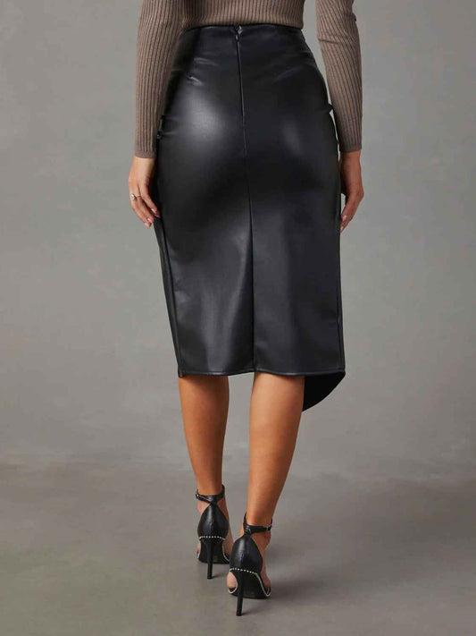 Twist Detail High Waist Skirt - Fashion Finder Hub