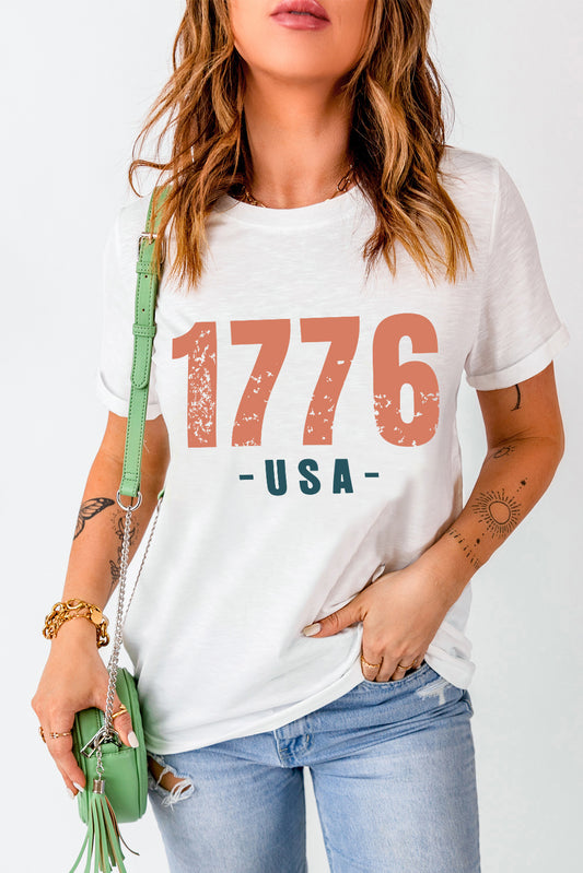 Graphic Round Neck Short Sleeve T-Shirt - Fashion Finder Hub