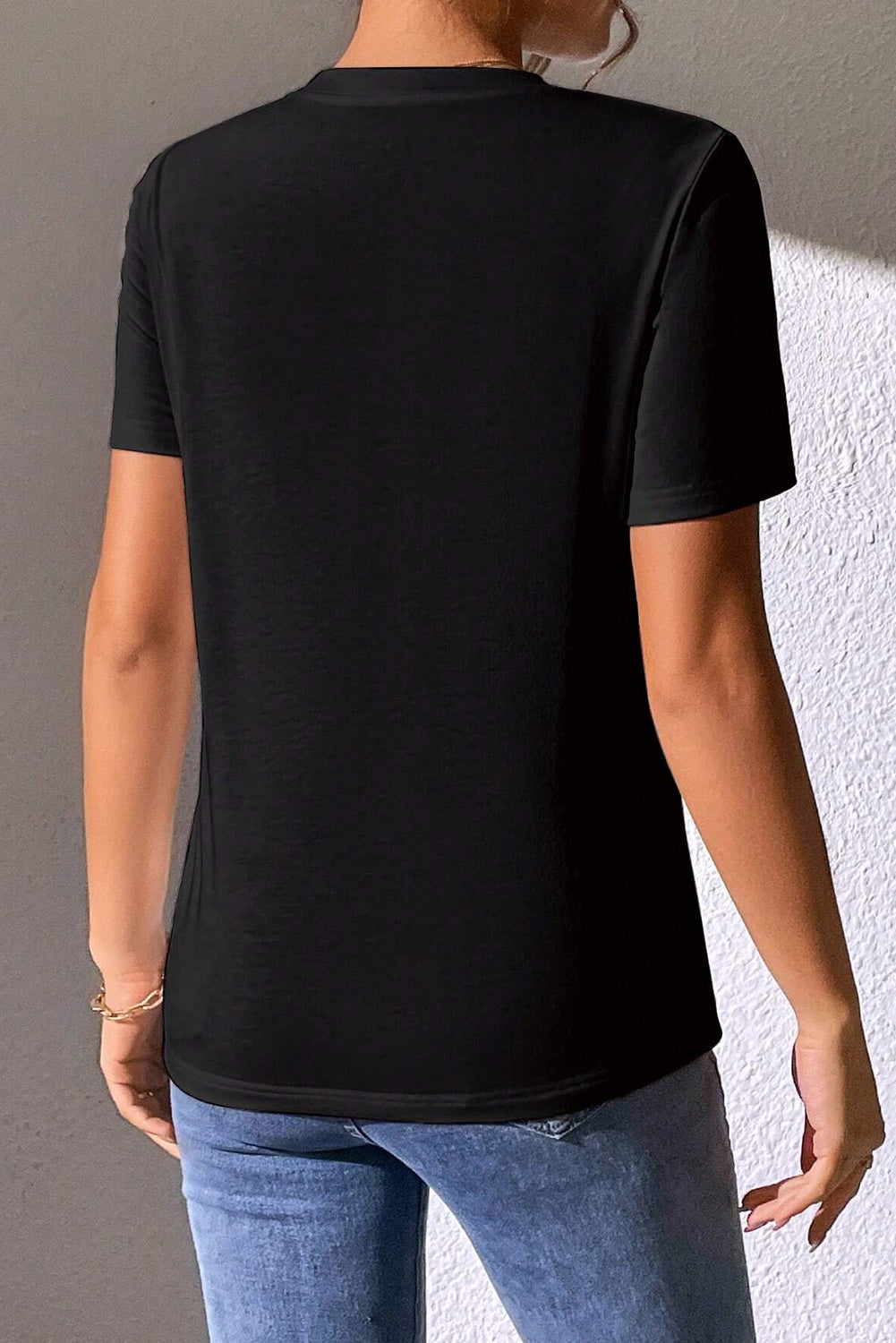 Heart Sequin Round Neck Short Sleeve T-Shirt - Fashion Finder Hub