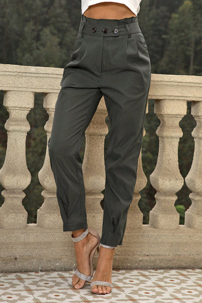 High Waist Cropped Pants - Fashion Finder Hub