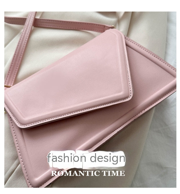 Women's Simple Textured Fashion Solid Color Shoulder Messenger Bag