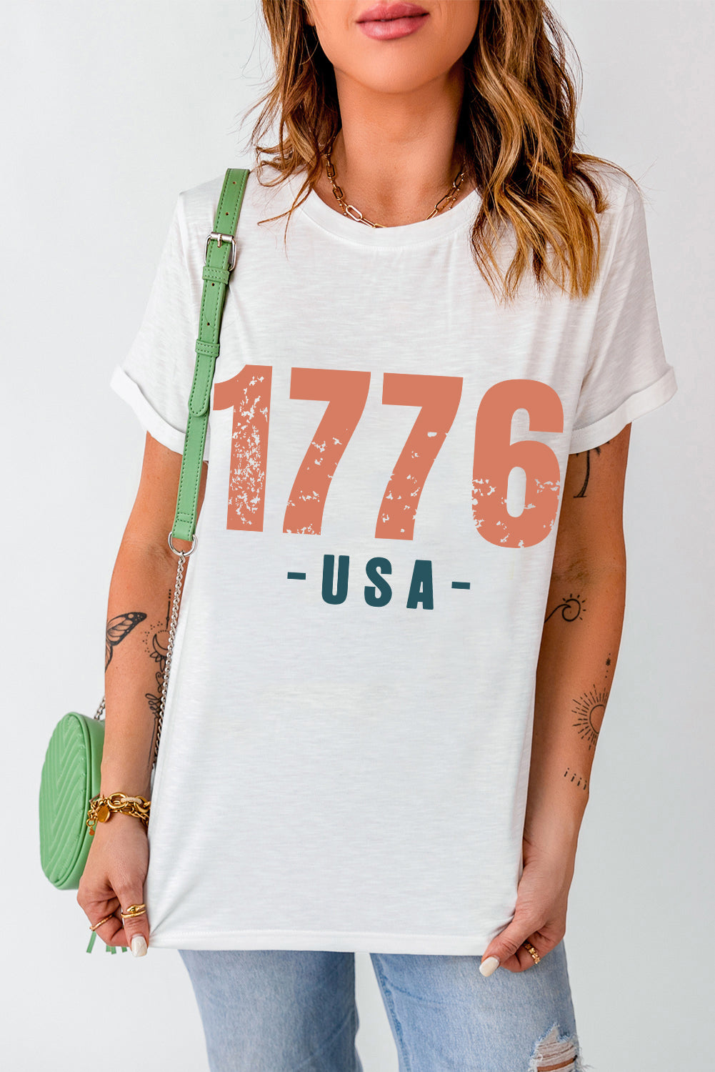Graphic Round Neck Short Sleeve T-Shirt - Fashion Finder Hub