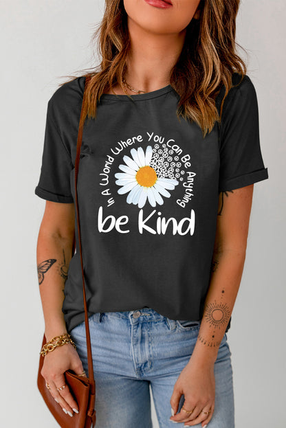 Graphic Round Neck Short Sleeve T-Shirt - Fashion Finder Hub