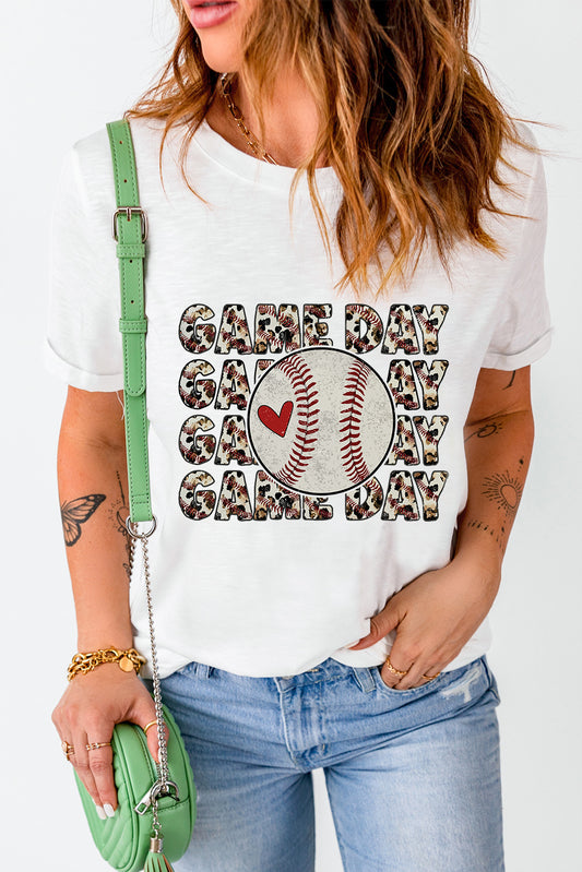 GAME DAY Round Neck Short Sleeve T-Shirt - Fashion Finder Hub