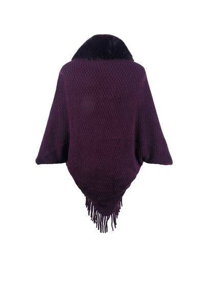 Open Front Fringe Hem Poncho - Fashion Finder Hub