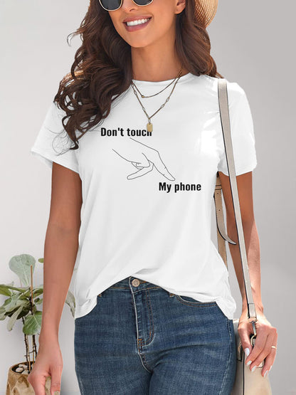 Graphic Round Neck Short Sleeve T-Shirt - Fashion Finder Hub