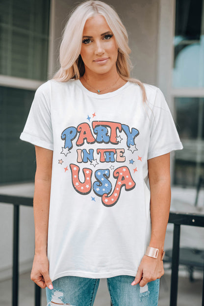 Letter Graphic Round Neck Short Sleeve T-Shirt - Fashion Finder Hub