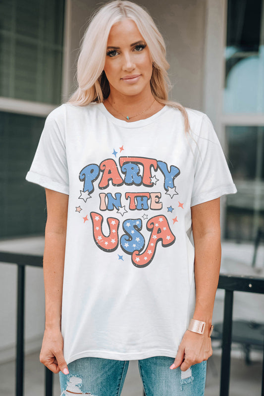 Letter Graphic Round Neck Short Sleeve T-Shirt - Fashion Finder Hub