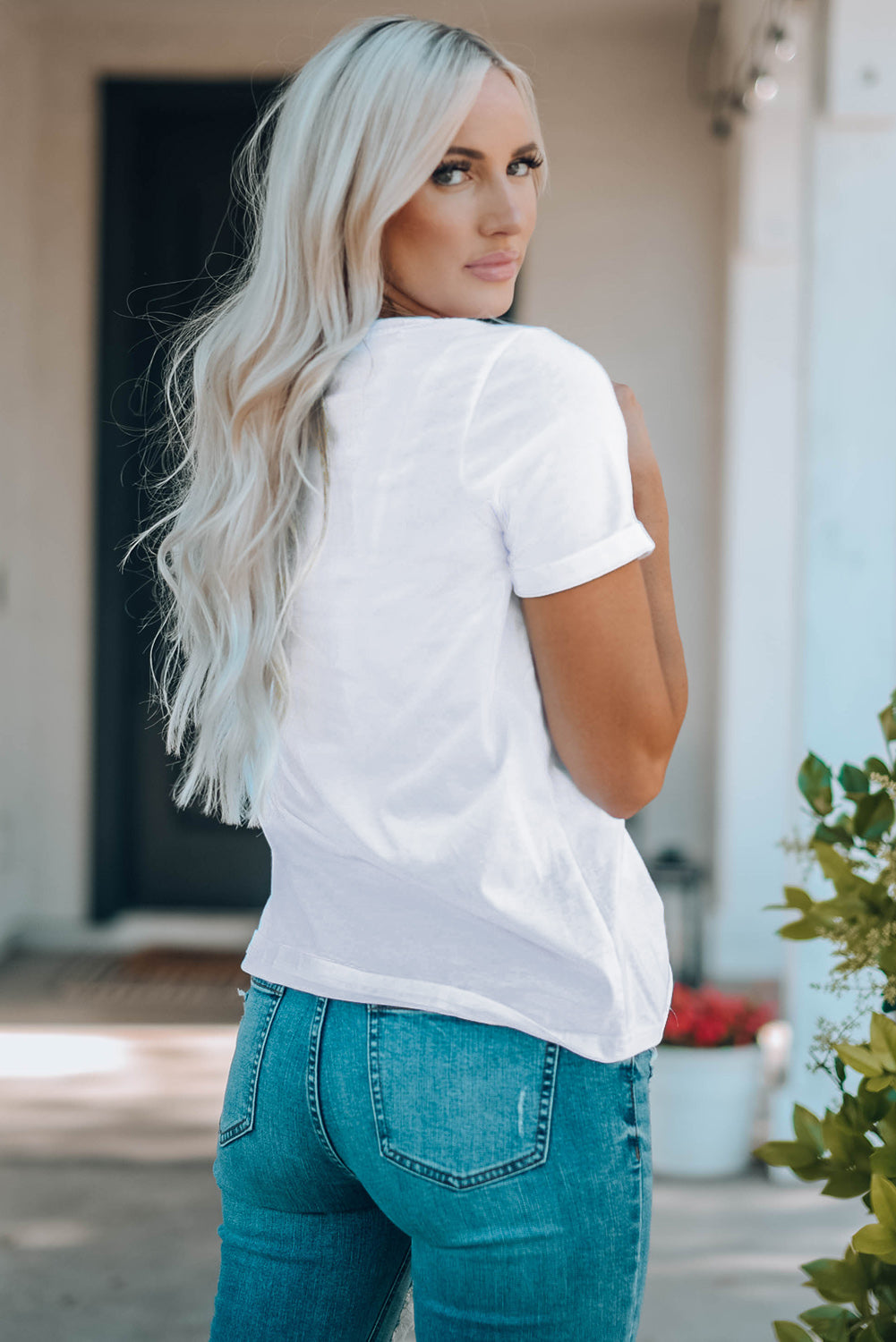 Graphic Round Neck Short Sleeve T-Shirt - Fashion Finder Hub