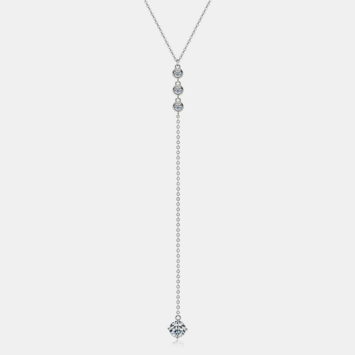 1.3 Carat Moissanite 925 Sterling Silver Drop Necklace