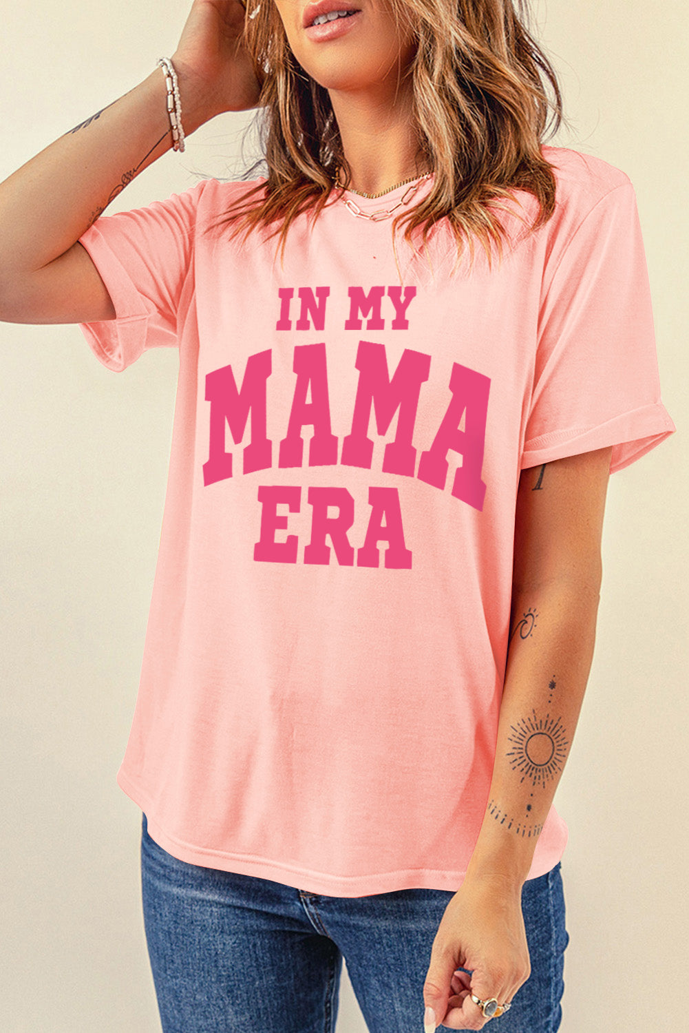 IN MY MAMA ERA Round Neck T-Shirt - Fashion Finder Hub