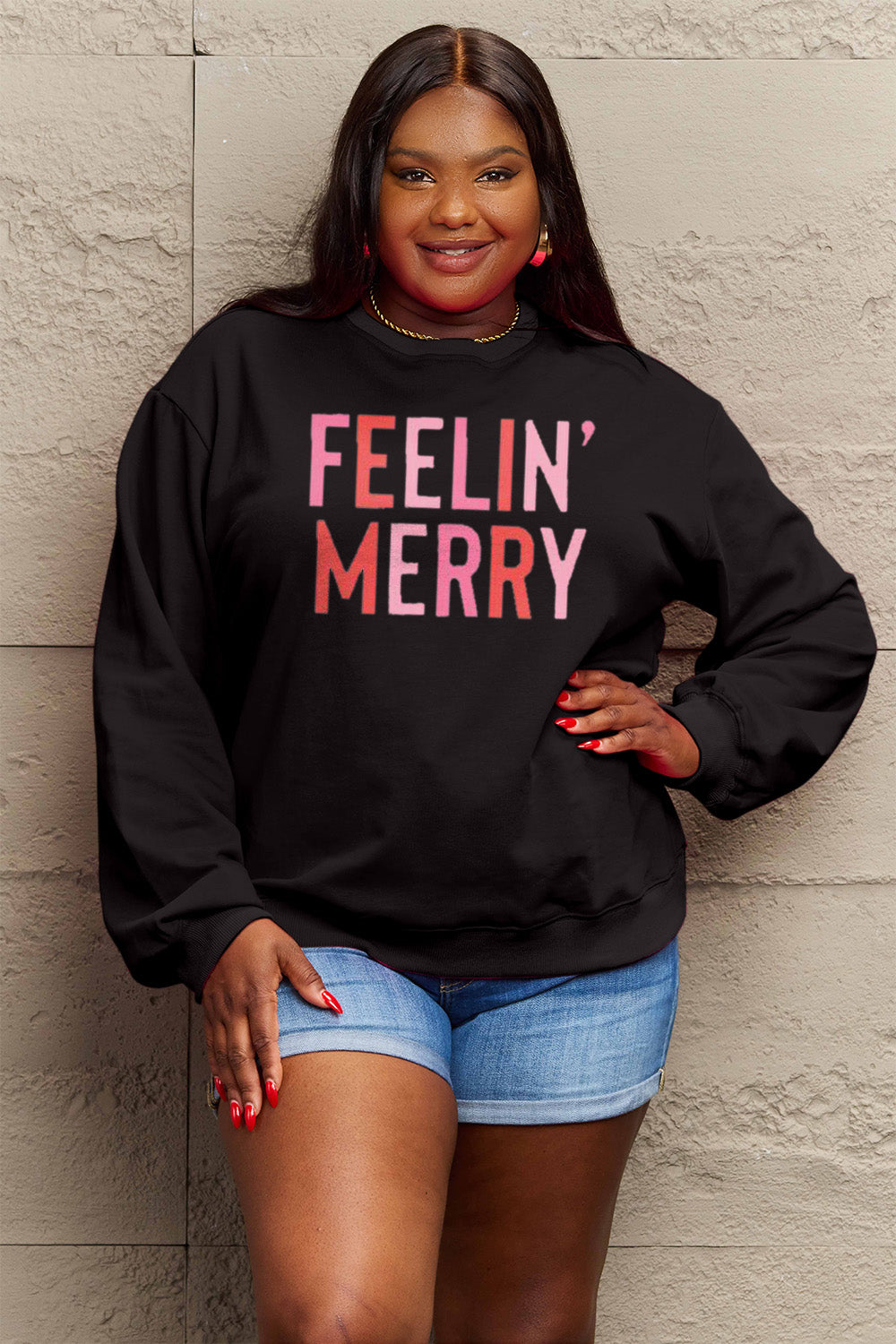 Simply Love Full Size Graphic Round Neck Sweatshirt - Fashion Finder Hub