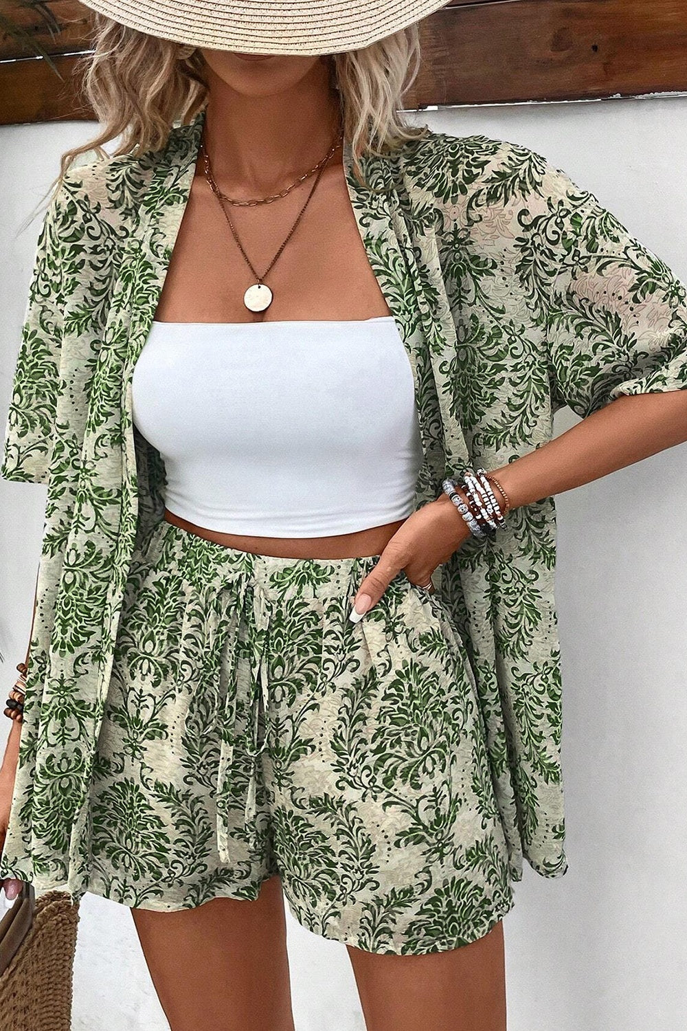 Open front short set