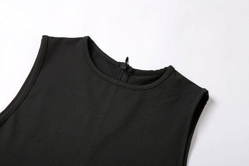Full Seasons Casual Fitness Sporty Playsuit Sleeveless Slim Activewear All In One Jumpsuit