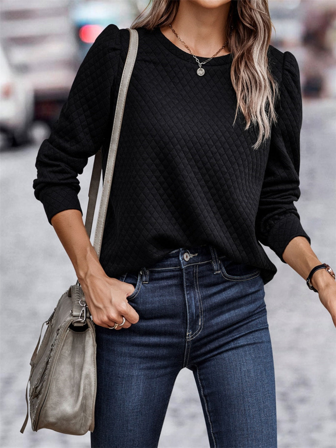 Round Neck Long Sleeve Sweatshirt