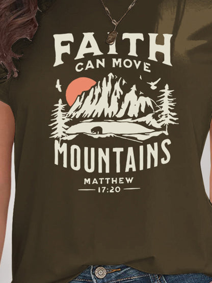 Graphic Round Neck Short Sleeve T-Shirt - Fashion Finder Hub