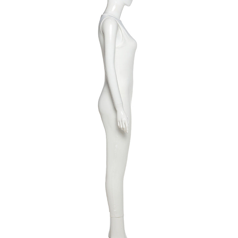 Full Seasons Casual Fitness Sporty Playsuit Sleeveless Slim Activewear All In One Jumpsuit