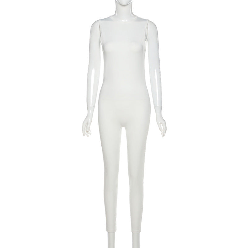 Full Seasons Casual Fitness Sporty Playsuit Sleeveless Slim Activewear All In One Jumpsuit