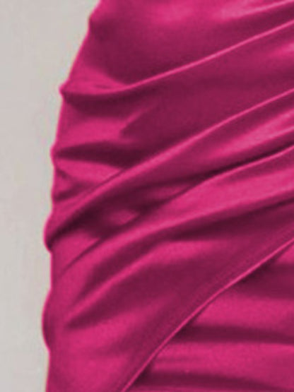 Ruched Spaghetti strap Wrap Dress - Fashion Finder Hub