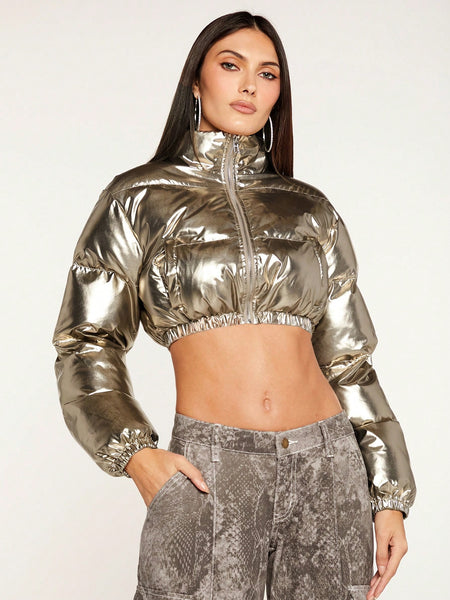 Metallic Puffer Perfection Coat 🧥