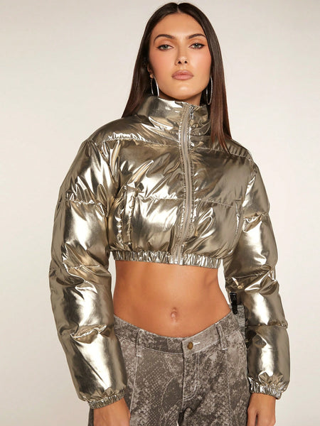 Metallic Puffer Perfection Coat 🧥