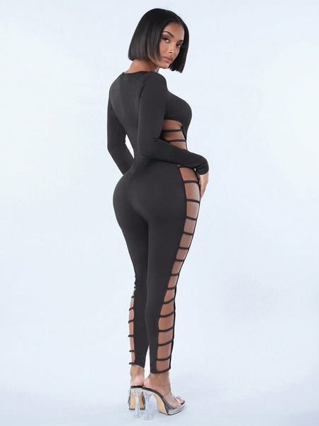 Women Sexy Hollow Out Jumpsuit Jumpsuit