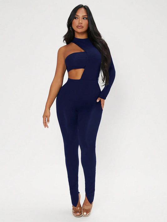 Hollow Slim Fit Top And Leggings Two-Piece Set