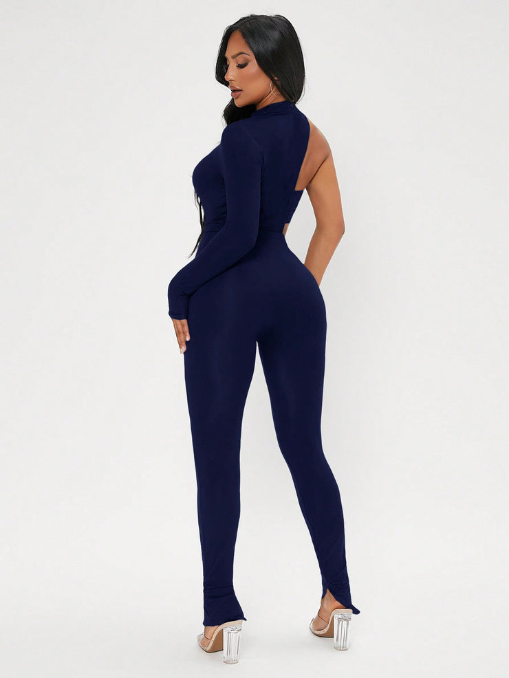 Hollow Slim Fit Top And Leggings Two-Piece Set