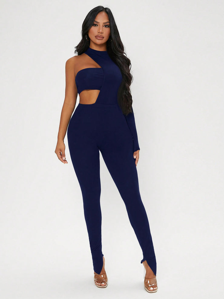 Hollow Slim Fit Top And Leggings Two-Piece Set