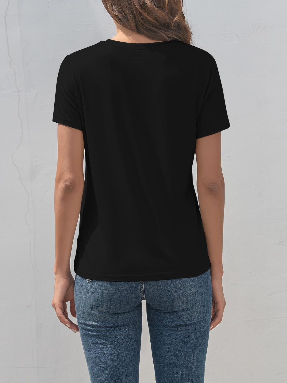Rabbit Graphic Round Neck Short Sleeve T-Shirt - Fashion Finder Hub