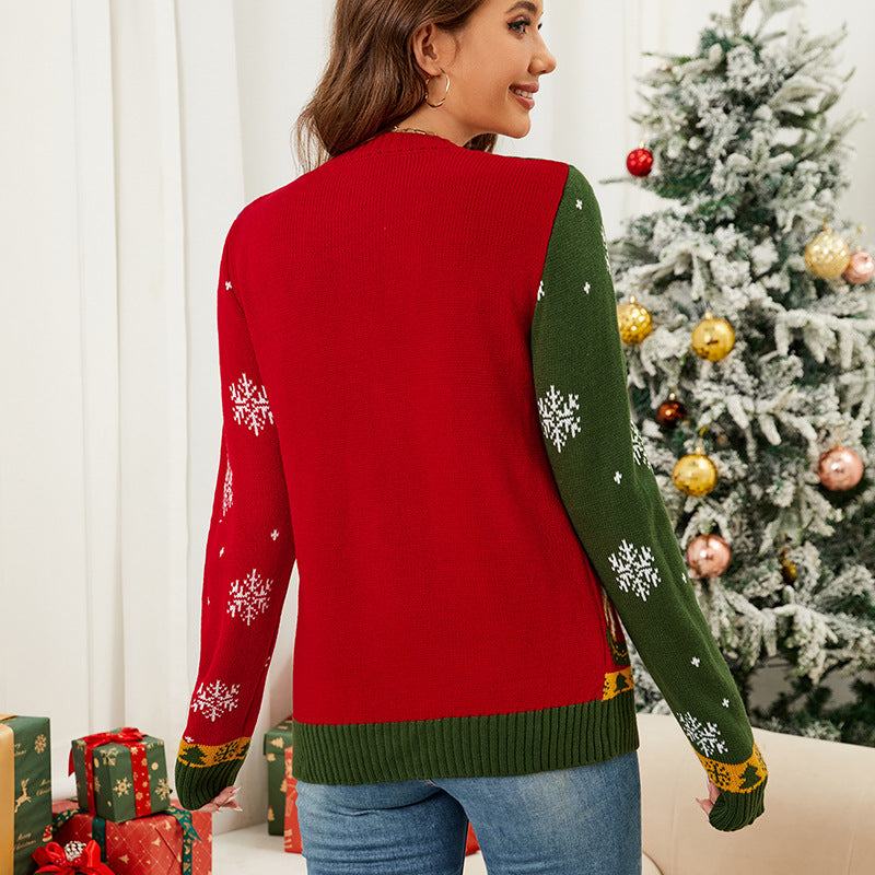 Santana Long Sleeve Knitted Coat Christmas Sweater