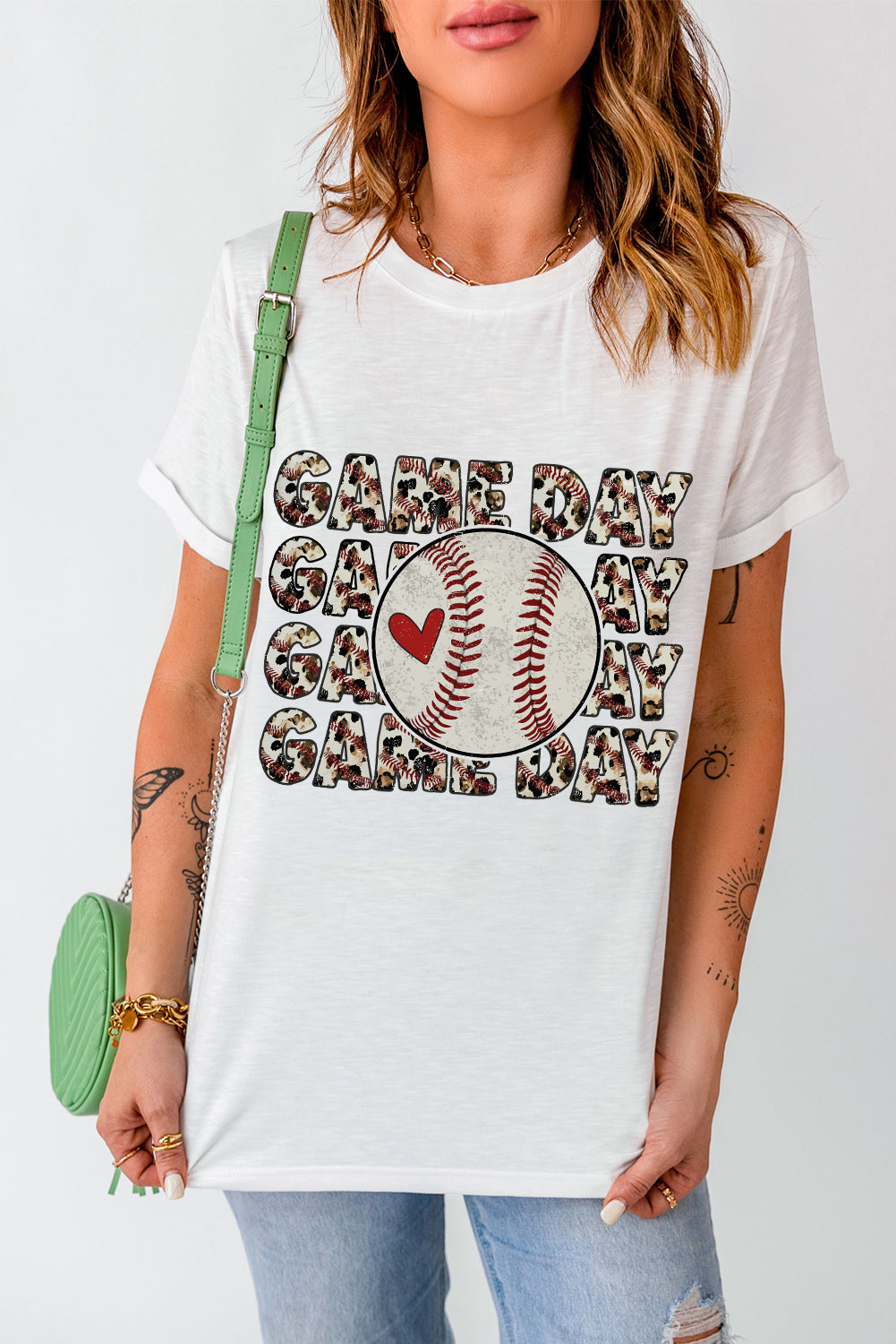 GAME DAY Round Neck Short Sleeve T-Shirt - Fashion Finder Hub
