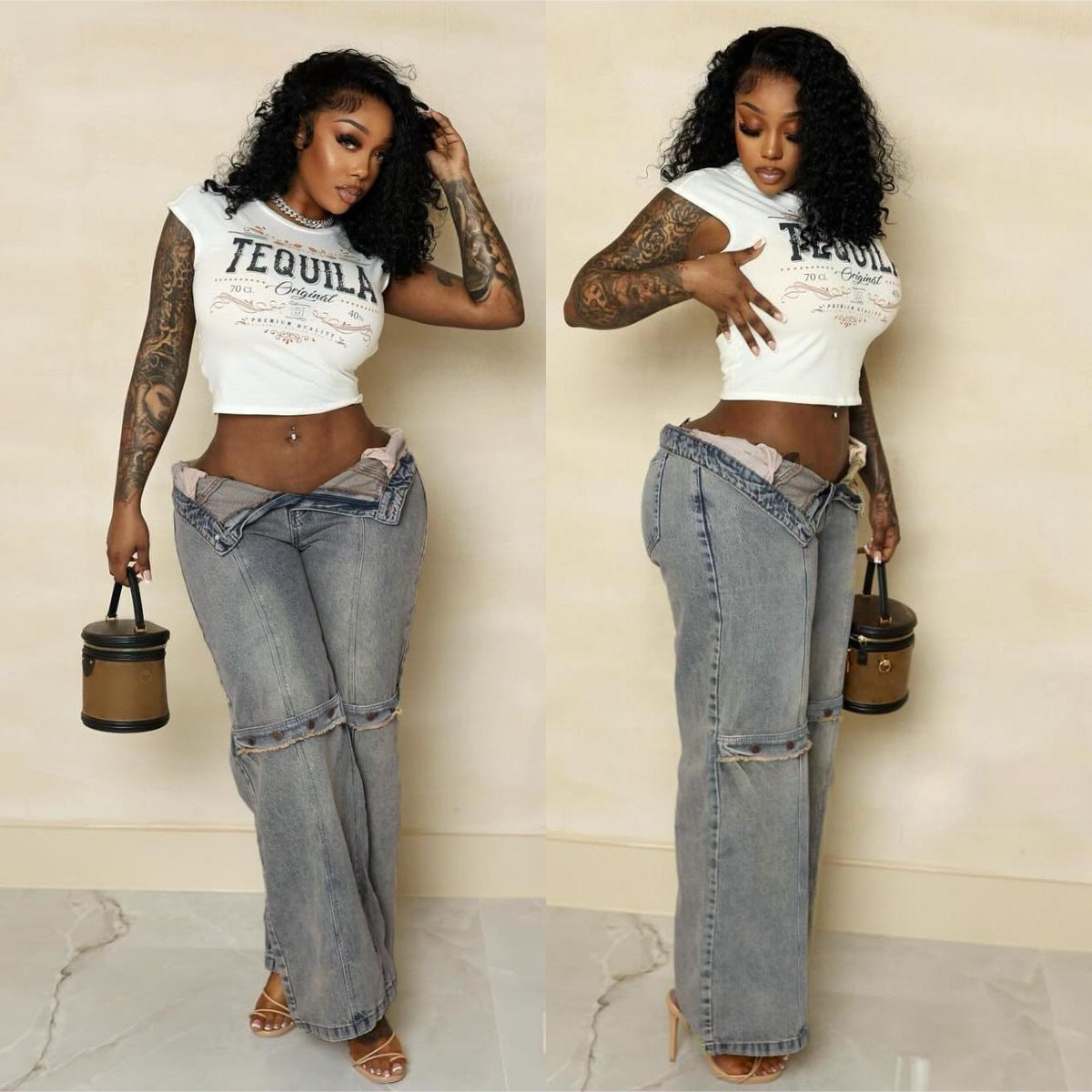 Yolanda Y2k Baggy Wide Leg Slouchy Jeans