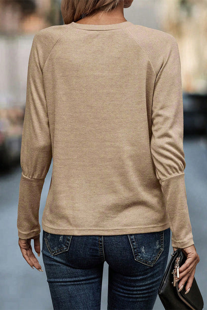 Round Neck Long Sleeve T-Shirt - Fashion Finder Hub